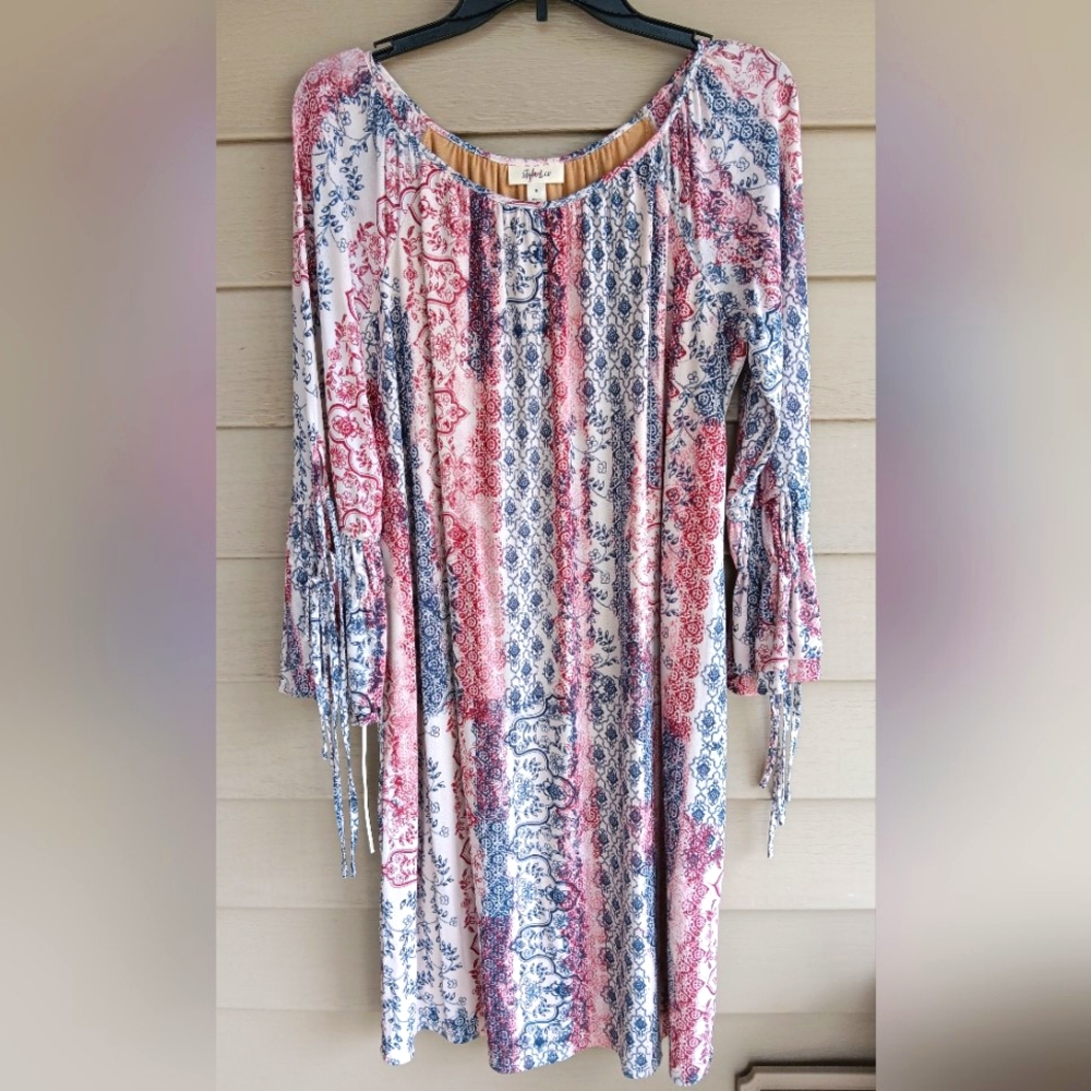 EUC Style &Co. Women's Multicolor Boho Style Dress Size M